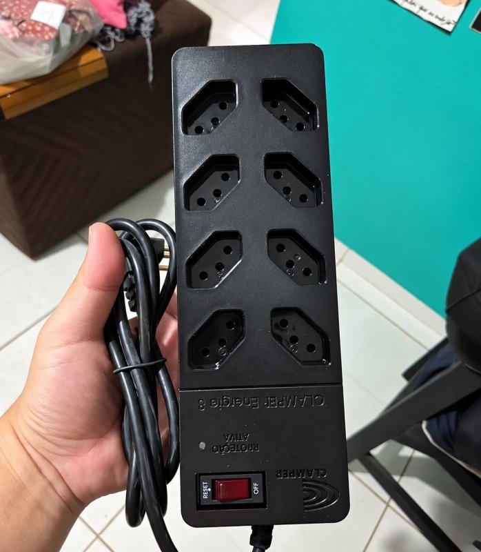 Filtro de Linha com Protetor de Surto DPS iCLAMPER Energia 8 Tomadas