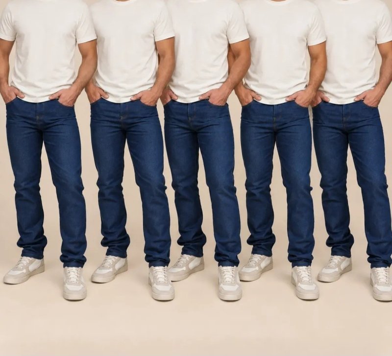 Kit 5 Calças Masculina Jeans Com Elastano Trabalho