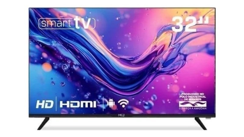 Smart Tv Hq 32" Hd tela sem Bordas Sistema Android Design Slim Hqs32nkhm