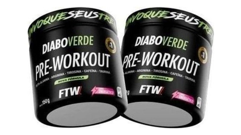 Kit 2x Pré Treino Diabo Verde Pre-Workout 150g Ftw (Vários sabores)
