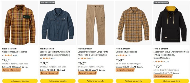 Roupas Field & Stream em Oferta