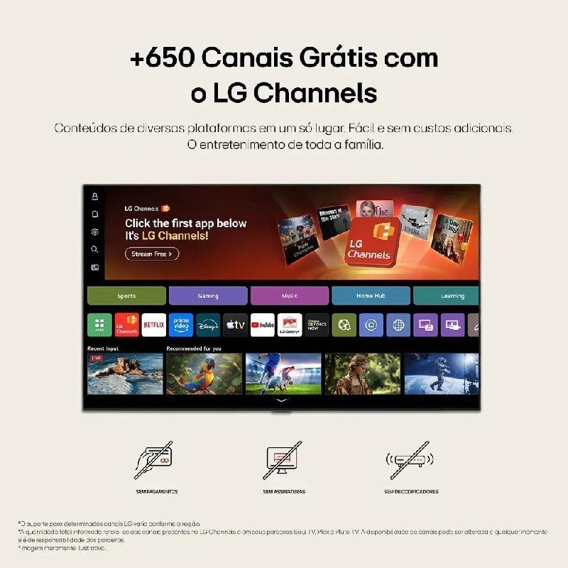 Smart TV 4K 65" LG NANO UHD AI NU850 2026