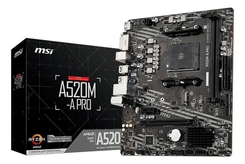 Placa-mãe MSI A520m-a Pro Am4 Matx DDR4 HDMI Dvi M.2