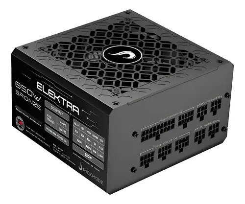 Fonte Gamer Rise Mode Elektra 650w Full Modular Selo Teclab Preto