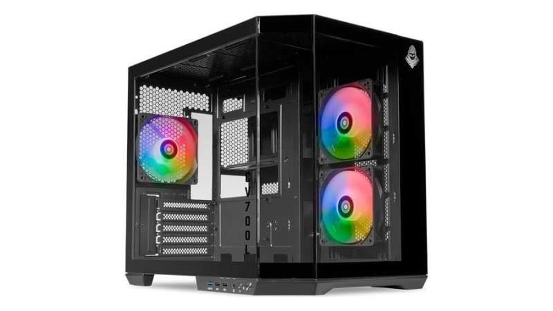 Gabinete Gamer Mancer CV700L, Mid Tower, Lateral De Vidro, 3 Fans ARGB, Preto, MCR-CV700L-BK3F