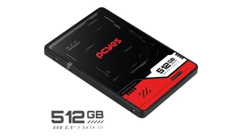 SSD Pcyes Py512, 512GB, SATA III 2.5 Polegadas, Leitura 550MBps E Escrita 400MBps