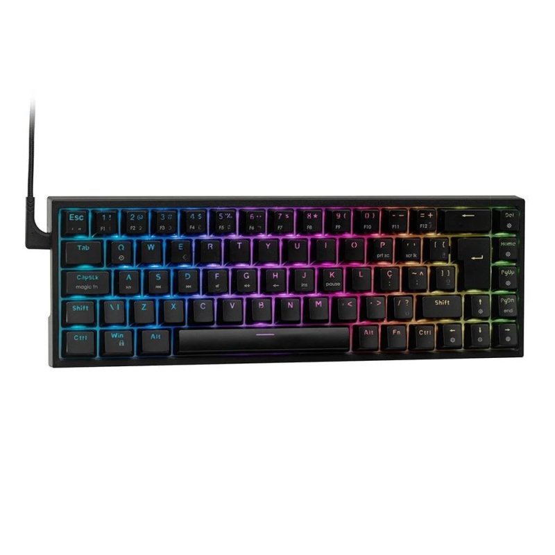 Teclado Mecânico Gamer KBM! GAMING TG700, Branco, 65% e ABNT2, RGB, Switch Gateron Red