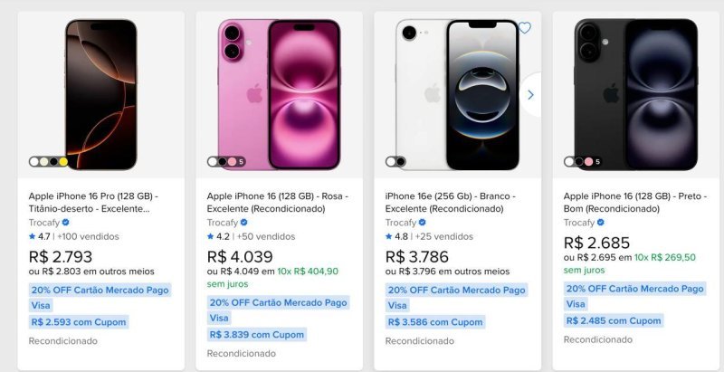 Celulares Recondicionados pela TROCAFY