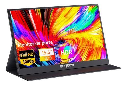 Monitor Portátil Gamer Bettdow 15.6" Full HD 60Hz IPS Compatível 4K Preto