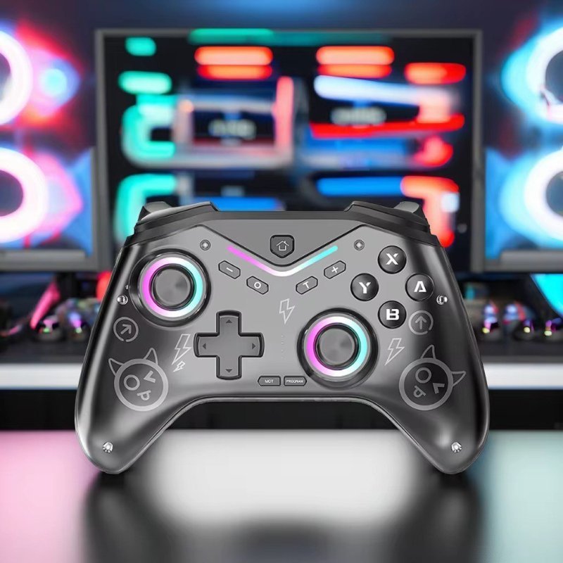 Controle Gamepad Sem Fio RGB Para PC iOS Android Com Vibração e Sensor de Giro KP-GM044