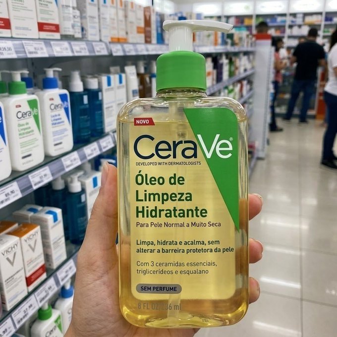 Óleo de Limpeza Facial Hidratante Para Pele Seca e Atópica CeraVe 236ml