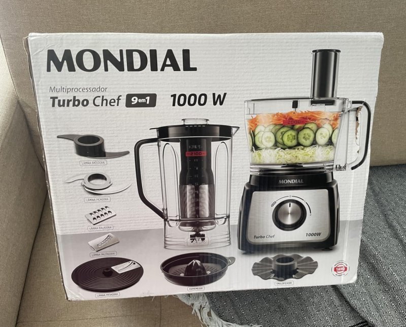Multiprocessador Turbo Chef 3 Em 1 Mondial 1000W