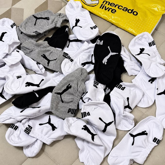 Kit com 9 Pares Meias Puma Soquete