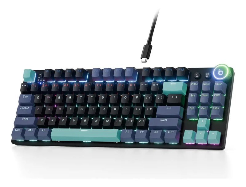 Teclado Mecânico Gamer RGB TKL Basike 87 Teclas Sem Fio