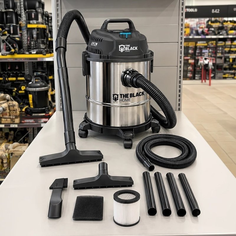Aspirador De Pó E Água The Black Tools Bac120 1200W Inox Turbo 12 Litros Compacto Potente Função Sopro