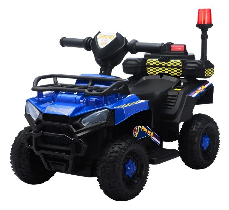 Carro Elétrico Infantil Policial 6v Frente/Ré Maxi Toys - AZUL