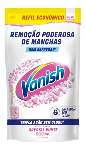 Tira Manchas Líquido Vanish White refil 500ml para Roupas Brancas