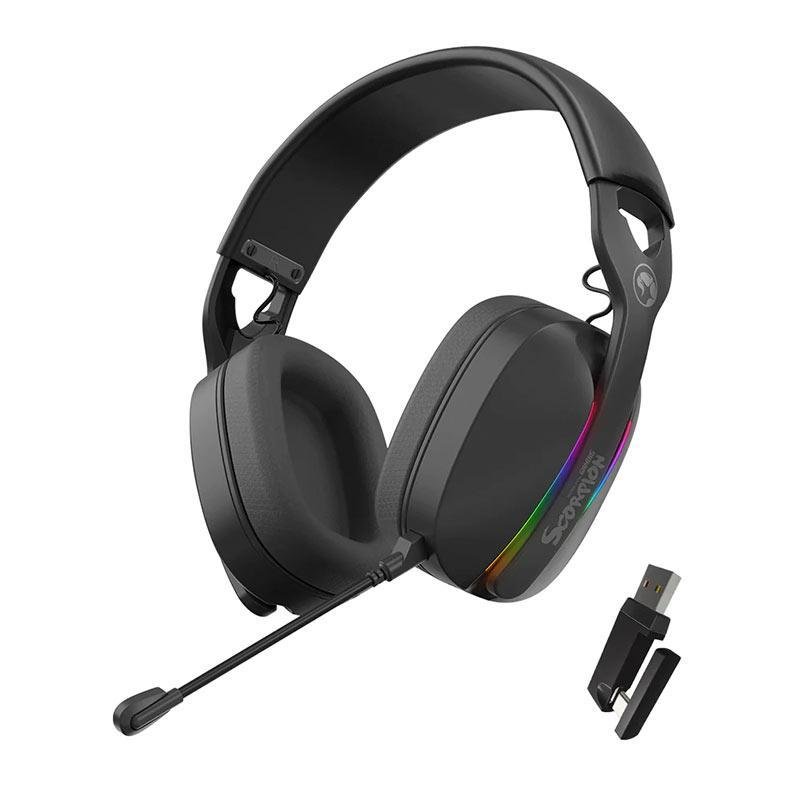Headset Gamer Marvo Pulz 70W, RGB, Drivers 40mm, Tri-Mode, Preto, HG9086W-BK