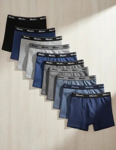 Kit Com 10 Cuecas Boxer Algodão Cotton Masculina Adulto Mash (P ao GG)