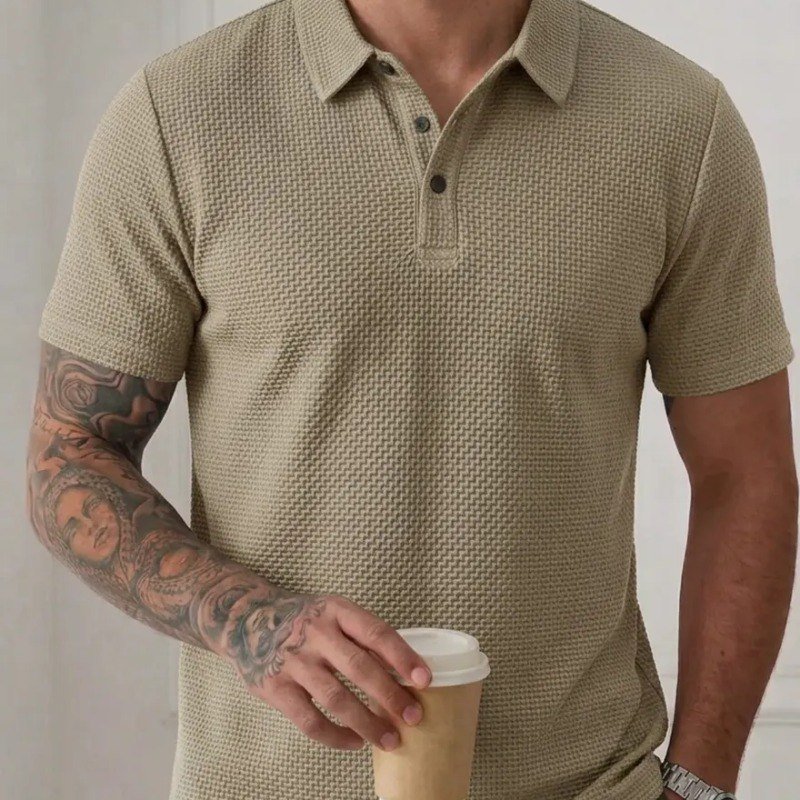 Camisa Polo Texturizada Masculina Old Money Casual Premium