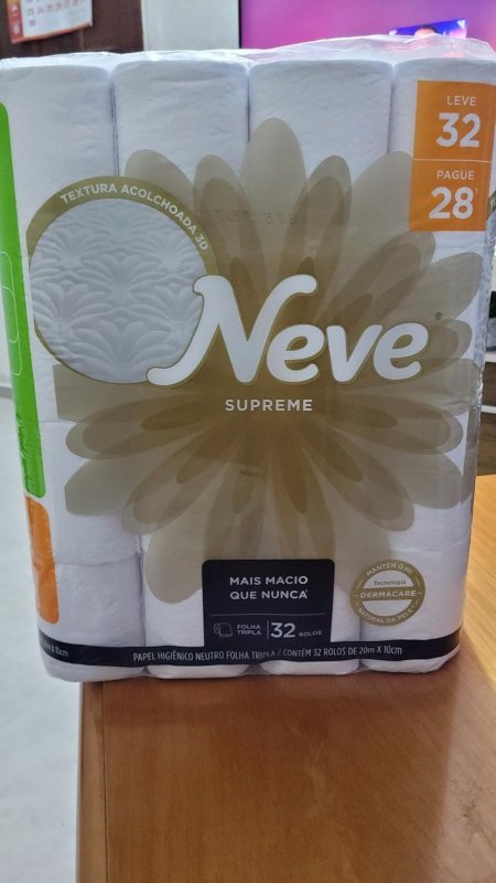 24 un. Papel Higiênico Neve Supreme Folha Tripla 20m + Frete Grátis