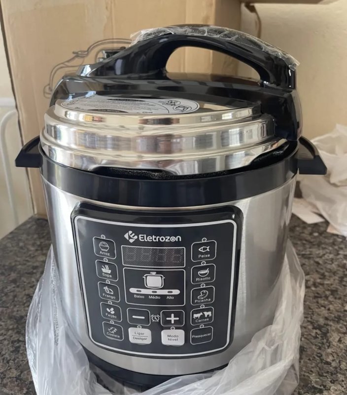 Panela de Pressão Elétrica 1100W Eletrozon Elt-808 de 6 Litros