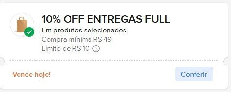 CUPOM NO MERCADO LIVRE: 10% OFF nas compras acima de R$49,00