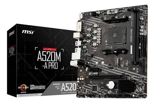 Placa-mãe Msi A520m-a Pro Amd Am4 Matx Ddr4 Preto Preto
