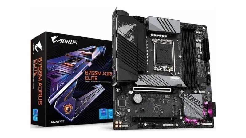 Placa Mãe Gigabyte Intel 1700 B760m Aorus Elite 4x Ddr5 Matx Cor Preto