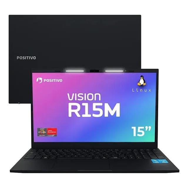 Notebook Positivo Vision R15M AMD Ryzen 3-7330U Linux 8GB RAM 256GB SSD Wi-Fi 6 Tela 15” Full HD IPS