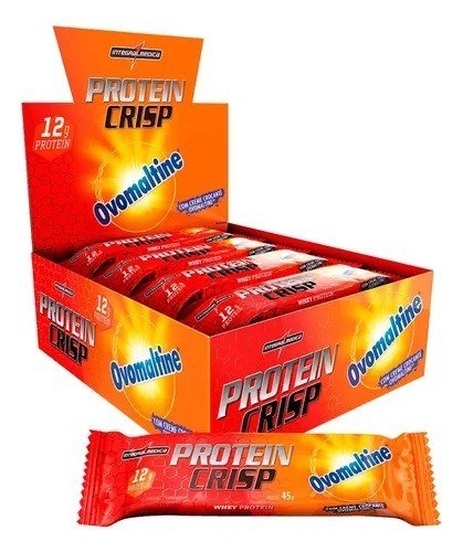 Barra de Proteína Integralmédica Crisp Bar sabor Ovomaltine x 45g de 12 un
