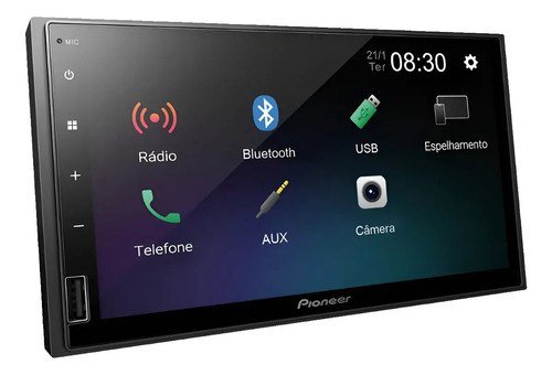 Multimídia Pioneer DMH-145BR 7" USB Espelhamento Android Preto
