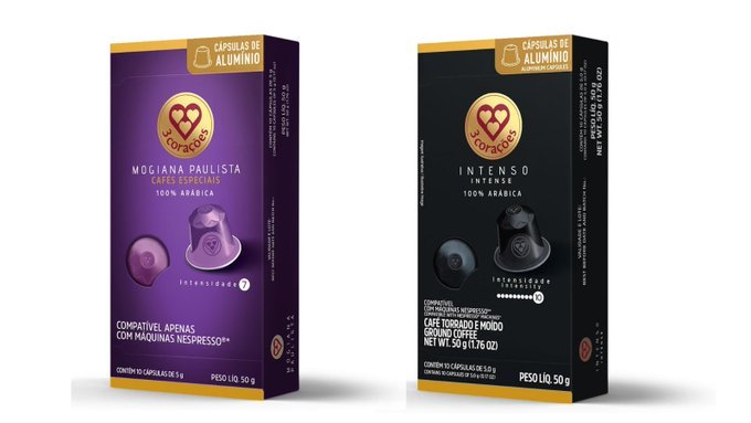 3 Corações 10 Cápsulas de Café Compatíveis com Nespresso