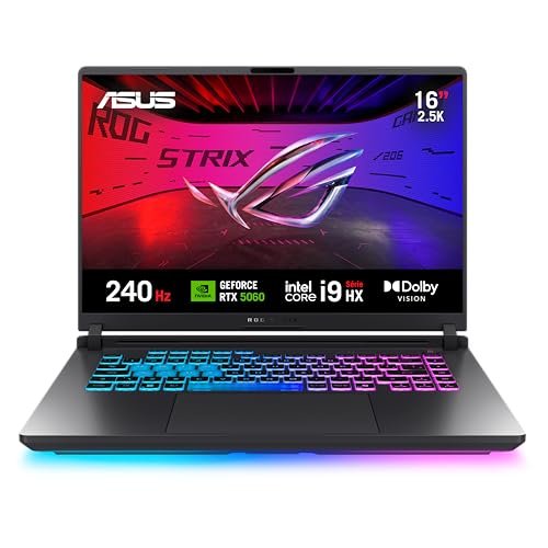 Notebook ASUS ROG Strix G16, Intel Core i9, RTX 5060, 16GB, 512GB SSD W11 Home, 16.0'', Eclipse Gray - G615JMR-S5001W