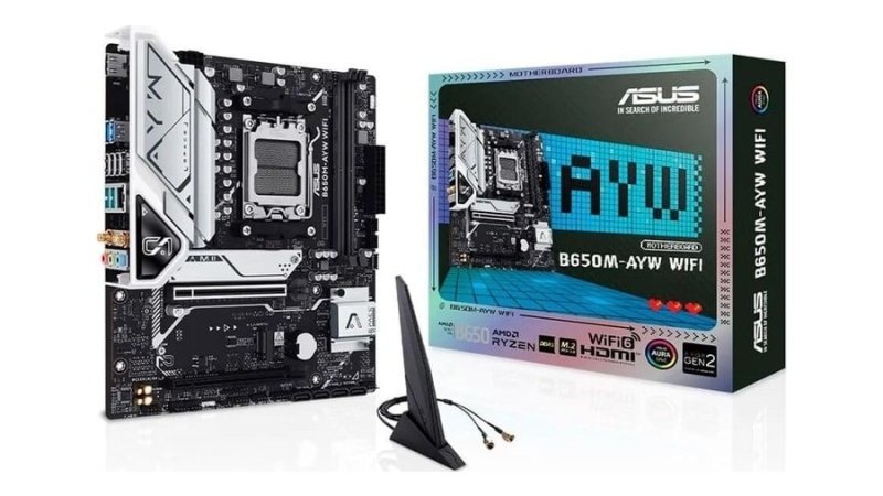 Placa Mãe ASUS B650M-AYW Wi-Fi, AM5, mATX, DDR5, Wi-fi, Bluetooth 90MB1KI0-M0EAY0