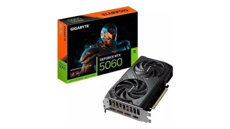 Placa de Video Gigabyte GeForce RTX 5060 Windforce Max OC V2, 8GB, GDDR7