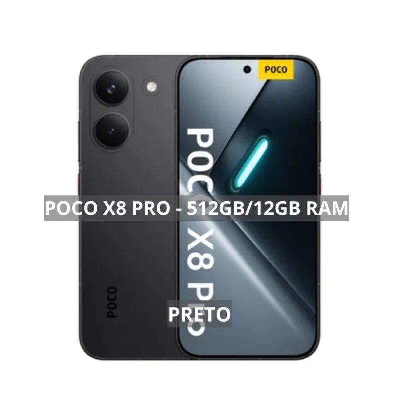 Xiaomi Poco X8 PRO 12/512GB, Versão Global, MediaTek Dimensity 8500-Ultra, Bateria 6500mAh, Câmera 50MP