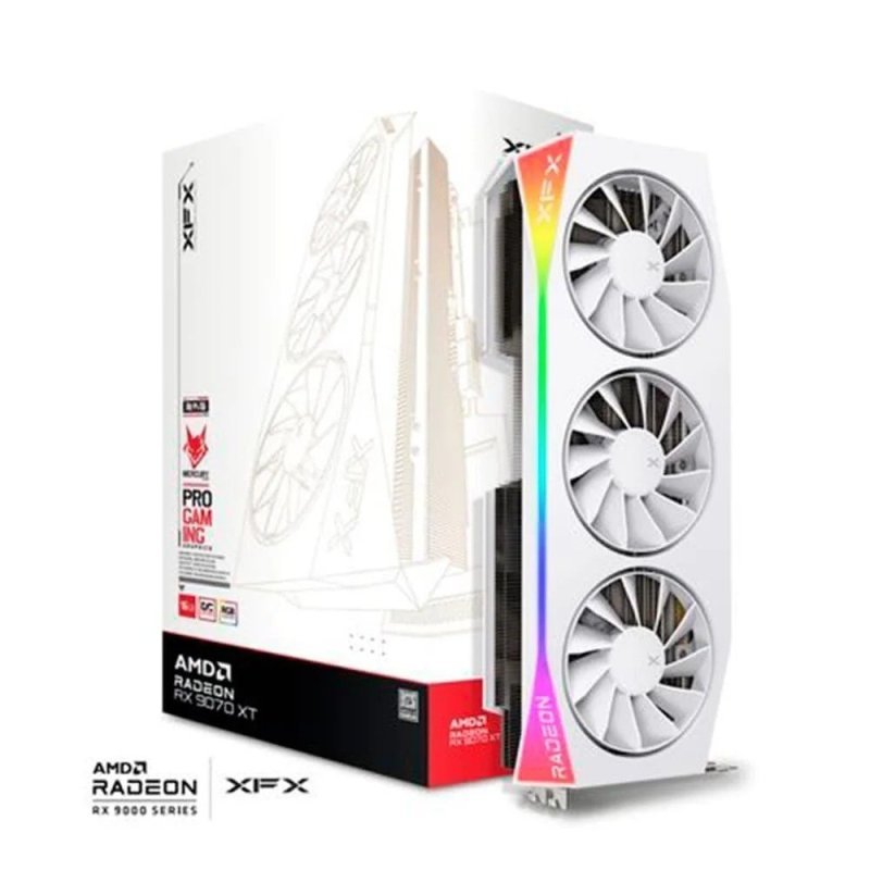 Placa de Vídeo XFX Mercury RX 9070 XT OC WHITE GAMING EDITION