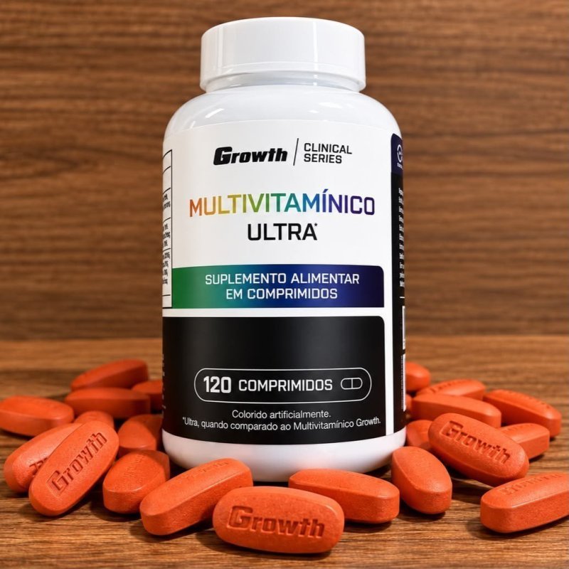 Multivitamínico Ultra 120 Comp - Growth Supplements Sabor Sem Sabor