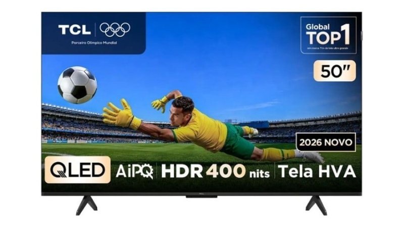 Smart Tv P7l 50 Polegadas 4K Uhd Qled AiPQ Tcl preto Bivolt