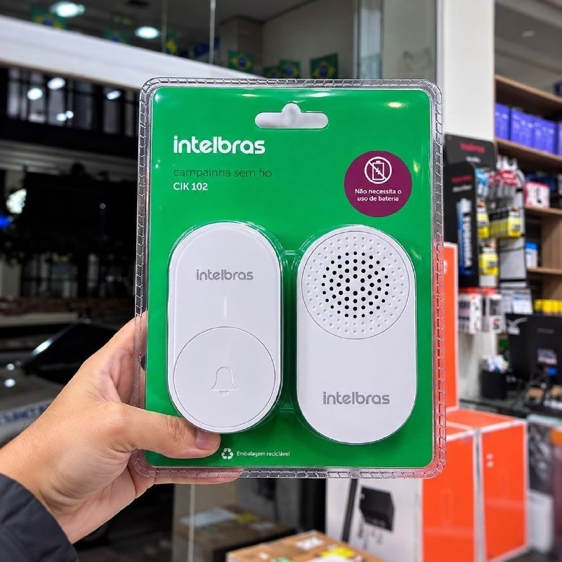Campainha Cik 102 Sem Fio Sem Bateria Branco Intelbras + Frete Grátis