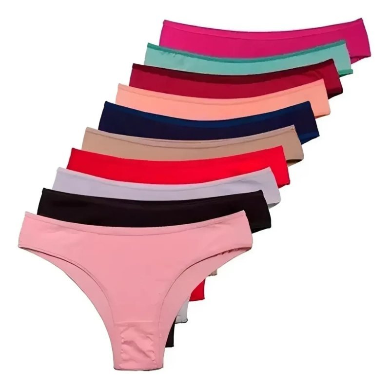 Kit com 10 Calcinhas De Algodão Tanga + Frete Grátis