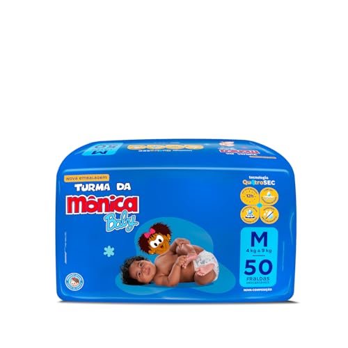 Fralda Turma da Mônica Baby Mega M 50 Unidades