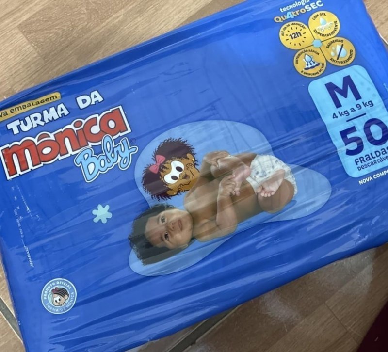 Fralda Turma da Mônica Baby Mega M 50 Unidades