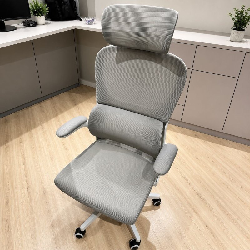Cadeira Escritório Ergonômica Python Fly B07 Cinza Com Suporte Lombar + Frete Grátis