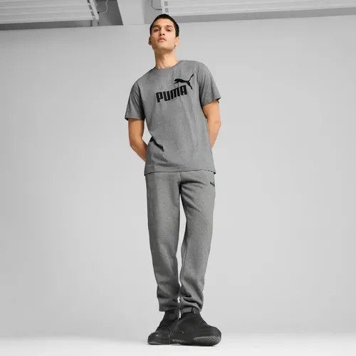Camiseta Masculina Ess Logo Tee Puma Medium Gray Heather Liso G