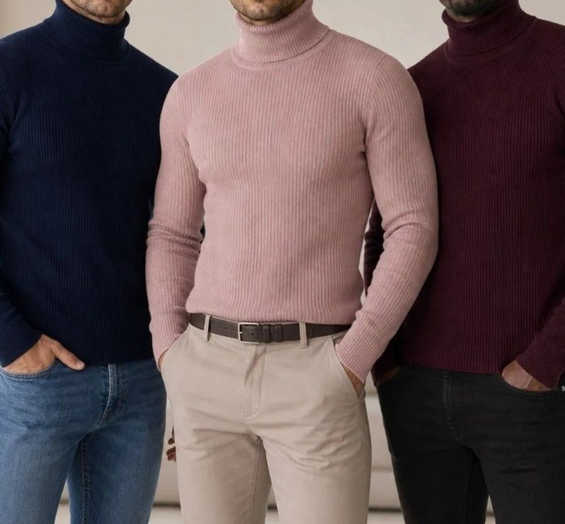 Kit 3 Blusa Cacharrel Gola Alta Masculina Inverno Estiloso (PP ao GG)