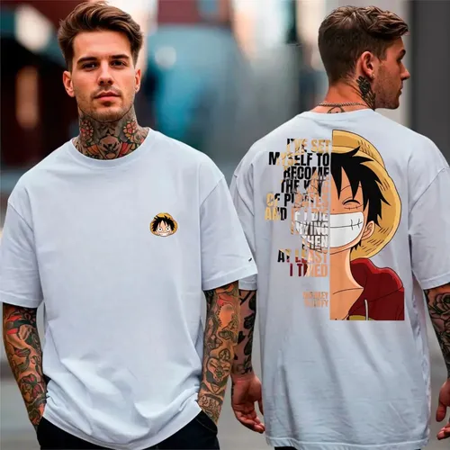 Camisa Masculina Anime One Piece Monkey D. Luffy