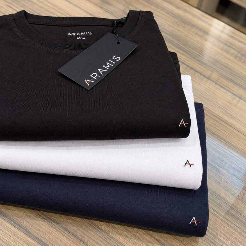 Kit com 3 Camisetas Aramis Basic Lisa (P ao G4)