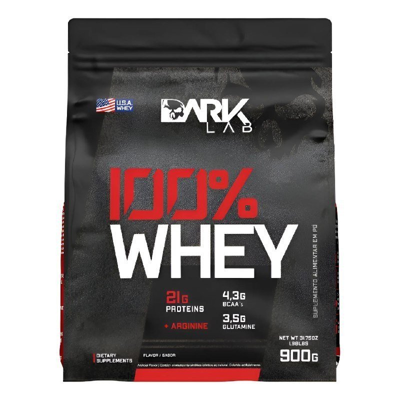 Whey Protein Concentrado 100% 900g Refil Dark Lab Baunilha